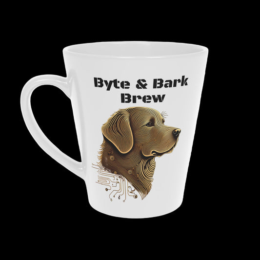12oz ceramic coffee mug with dog-themed design