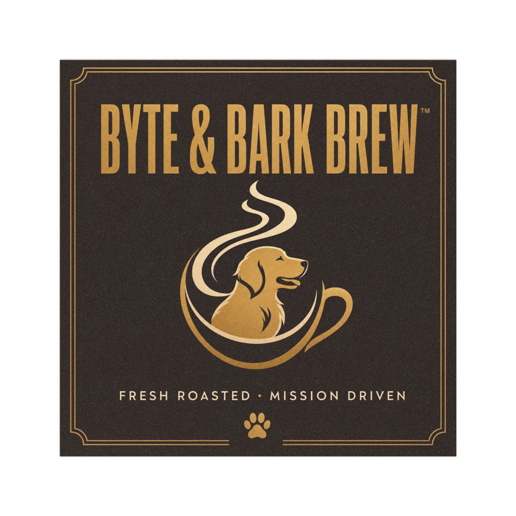 Byte & Bark Brew™ Car Magnet — 5" × 5"