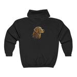 Navy blue hoodie on a white background
