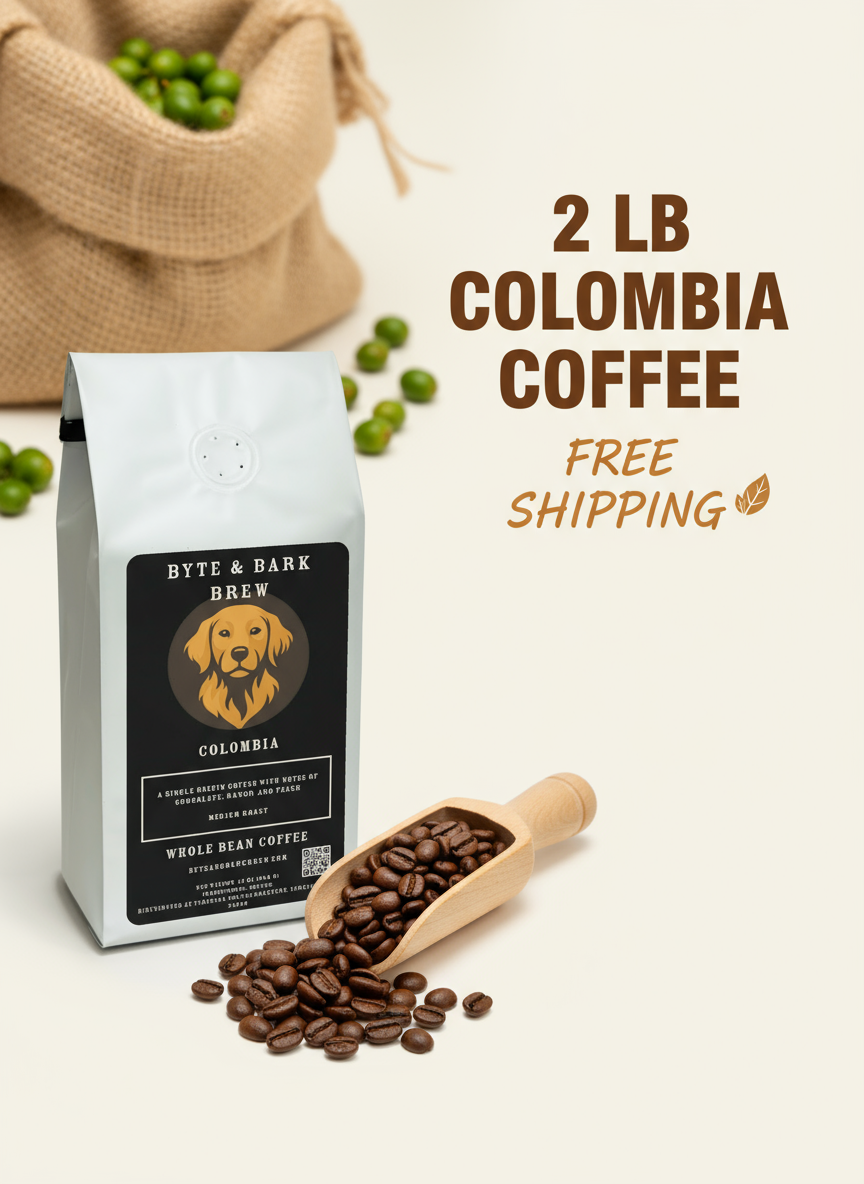 2 LB Colombia Coffee Banner with Free Shipping