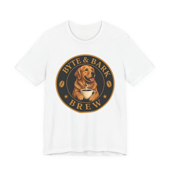 Byte & Bark Brew™ Classic Tee — Coffee & Dog Lover Shirt