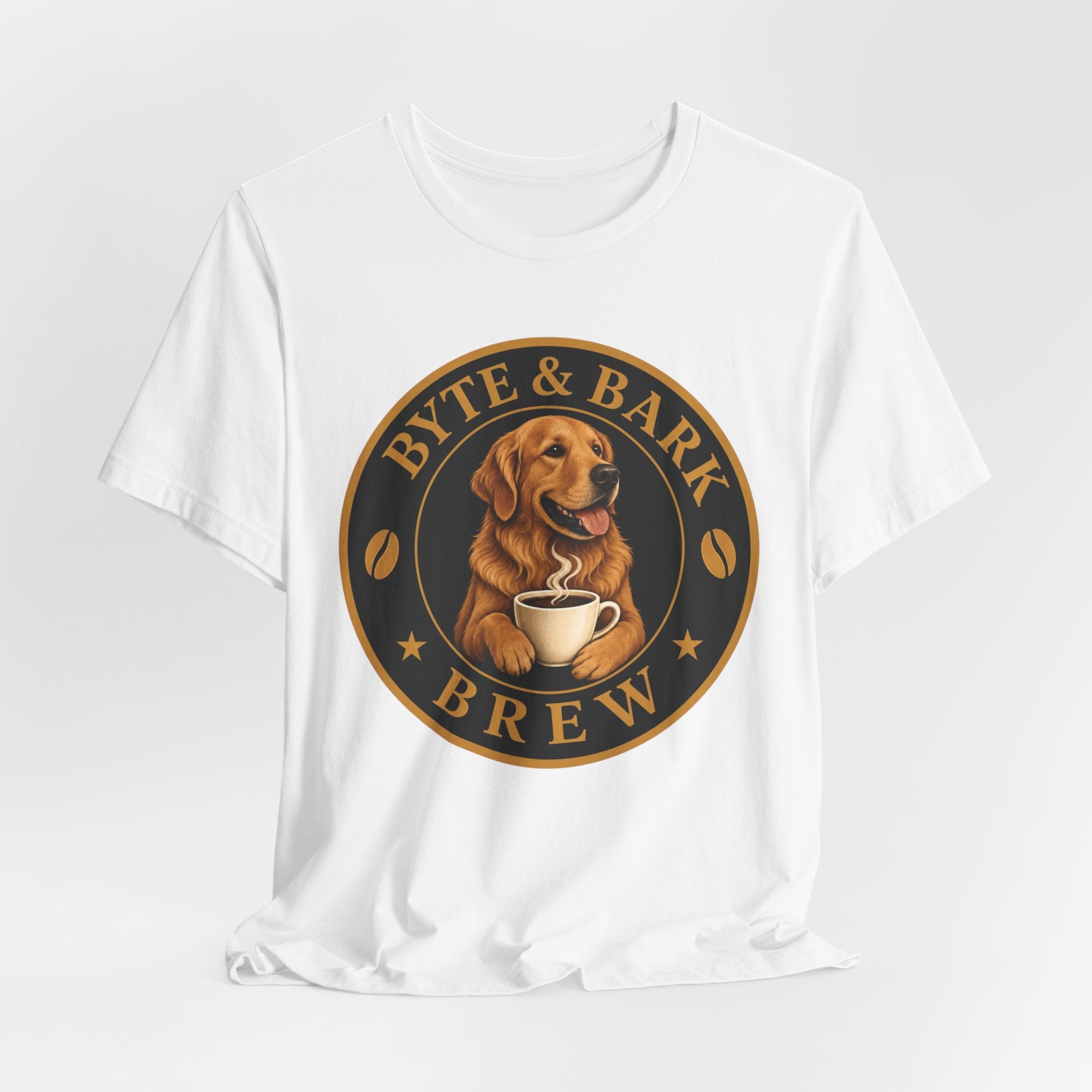 Byte & Bark Brew™ Classic Tee — Coffee & Dog Lover Shirt
