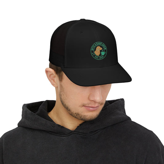 Byte & Bark Brew Embroidered Snapback Trucker Cap