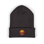 Dog lover beanie embroidered black knit winter hat