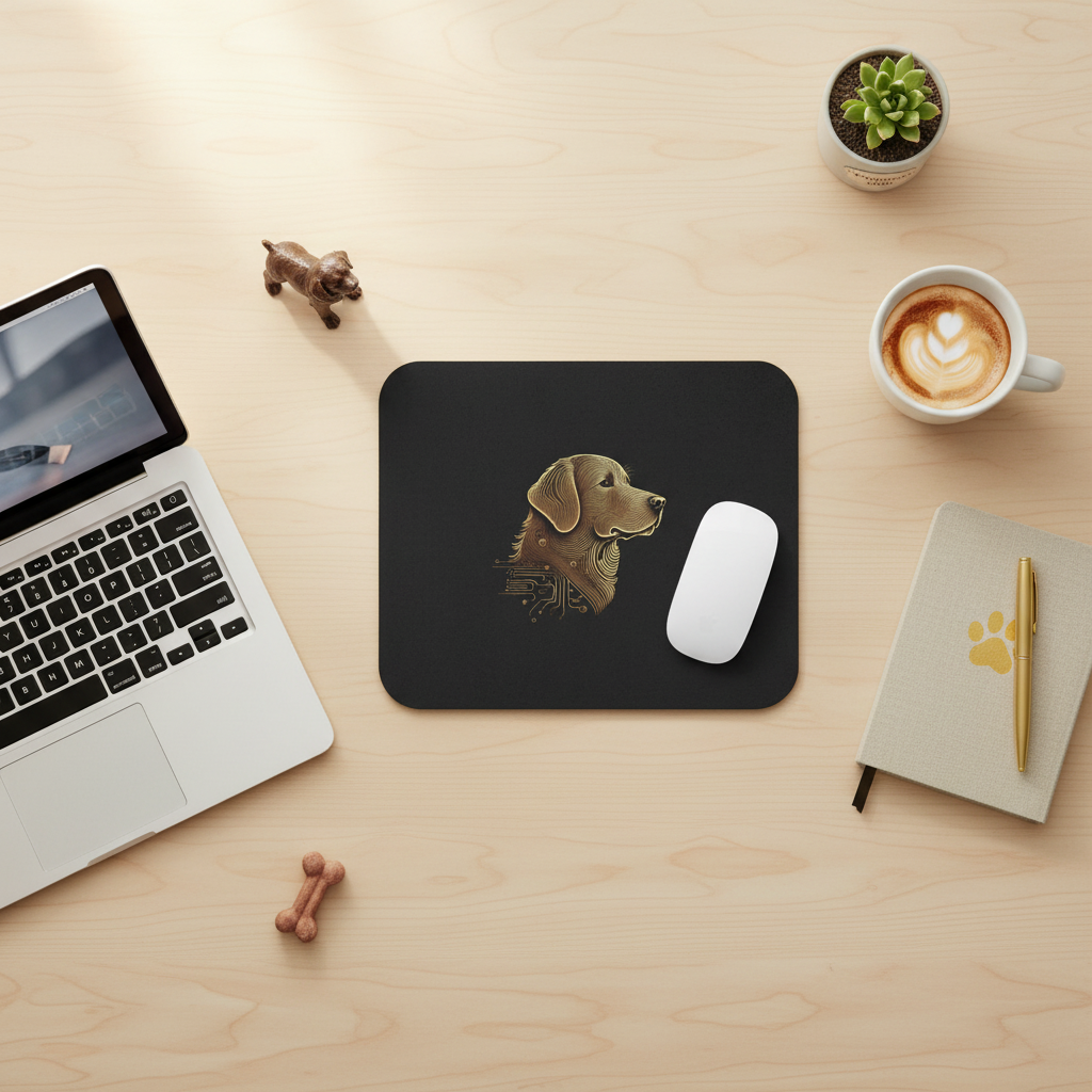 Flatlay arrangement with mousepad