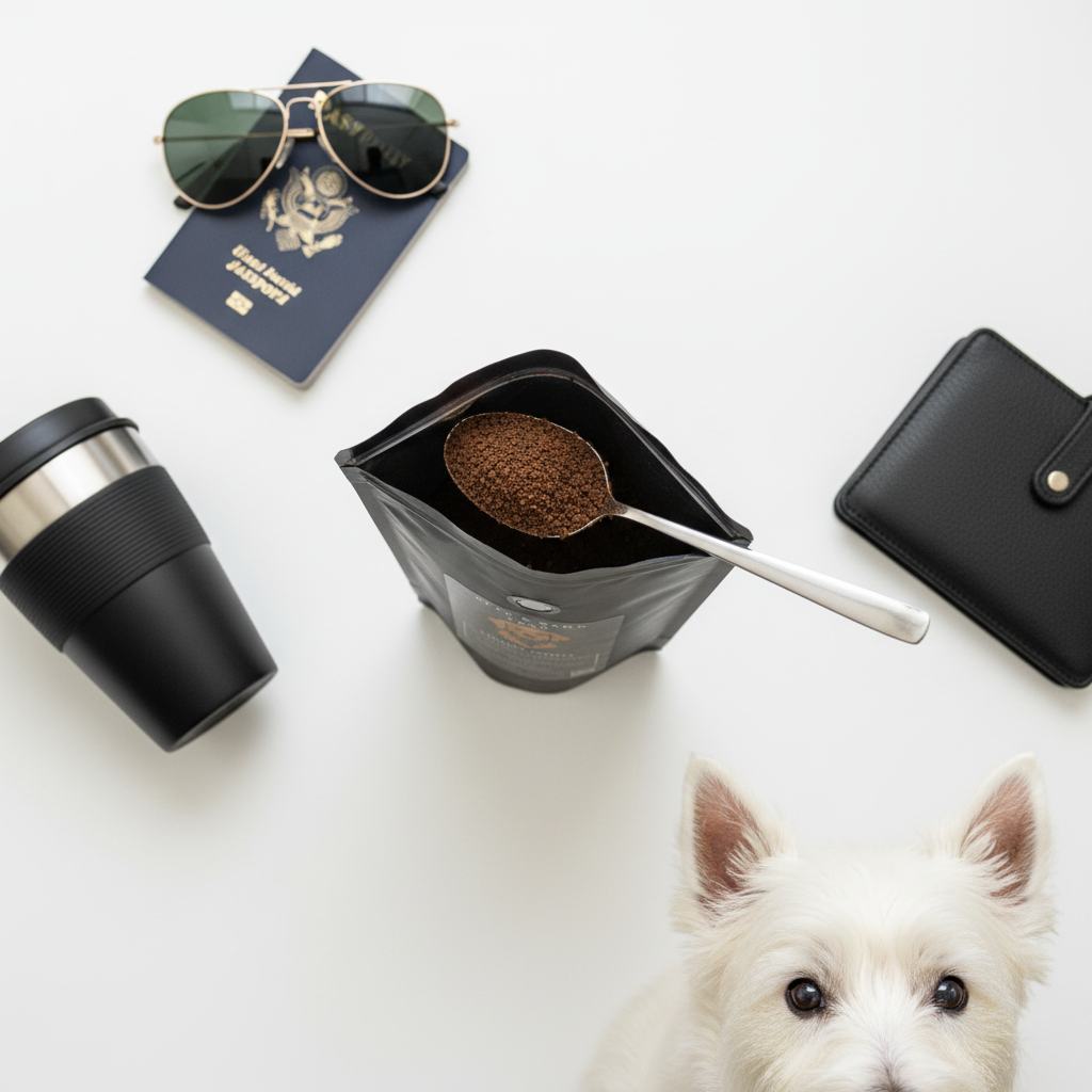 Instant Coffee Travel Flat Lay