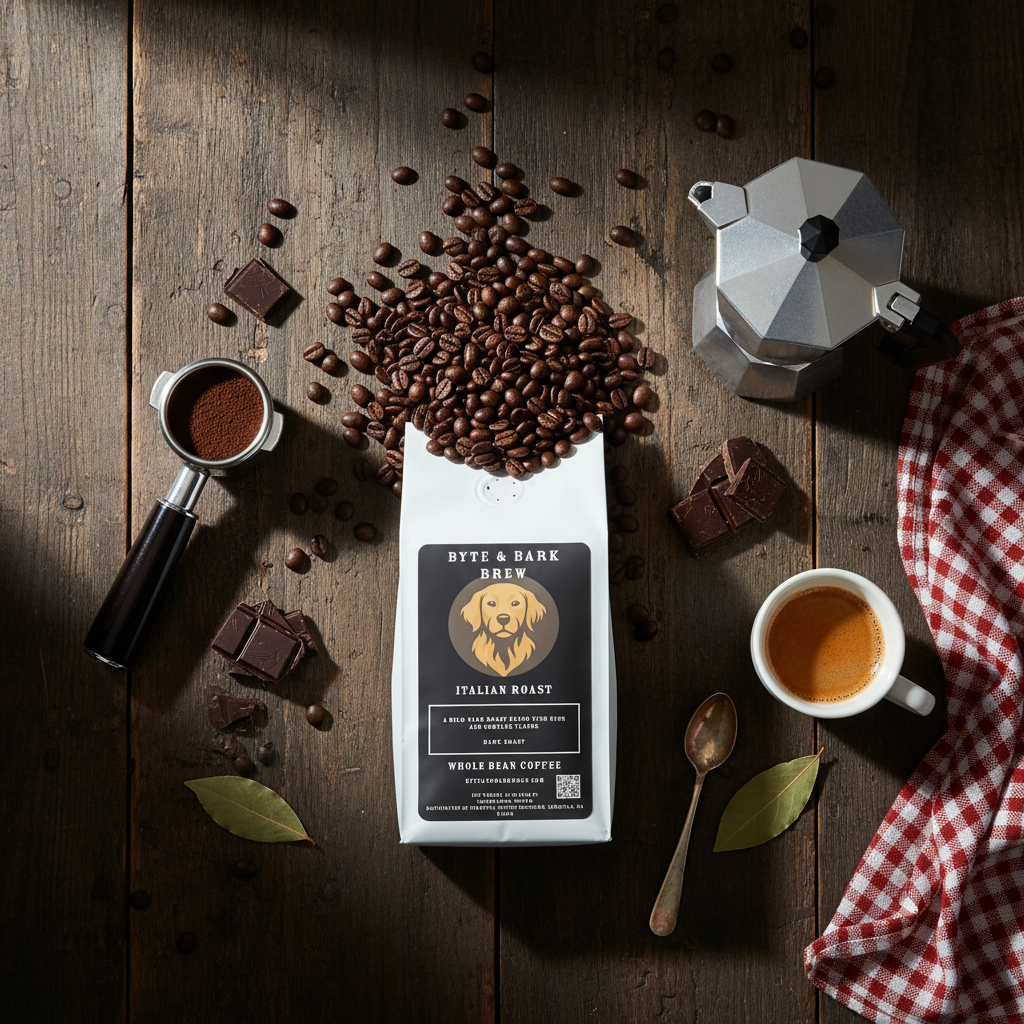 Italian Roast Espresso Flat Lay