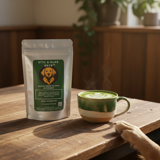 Matcha Latte with Dog